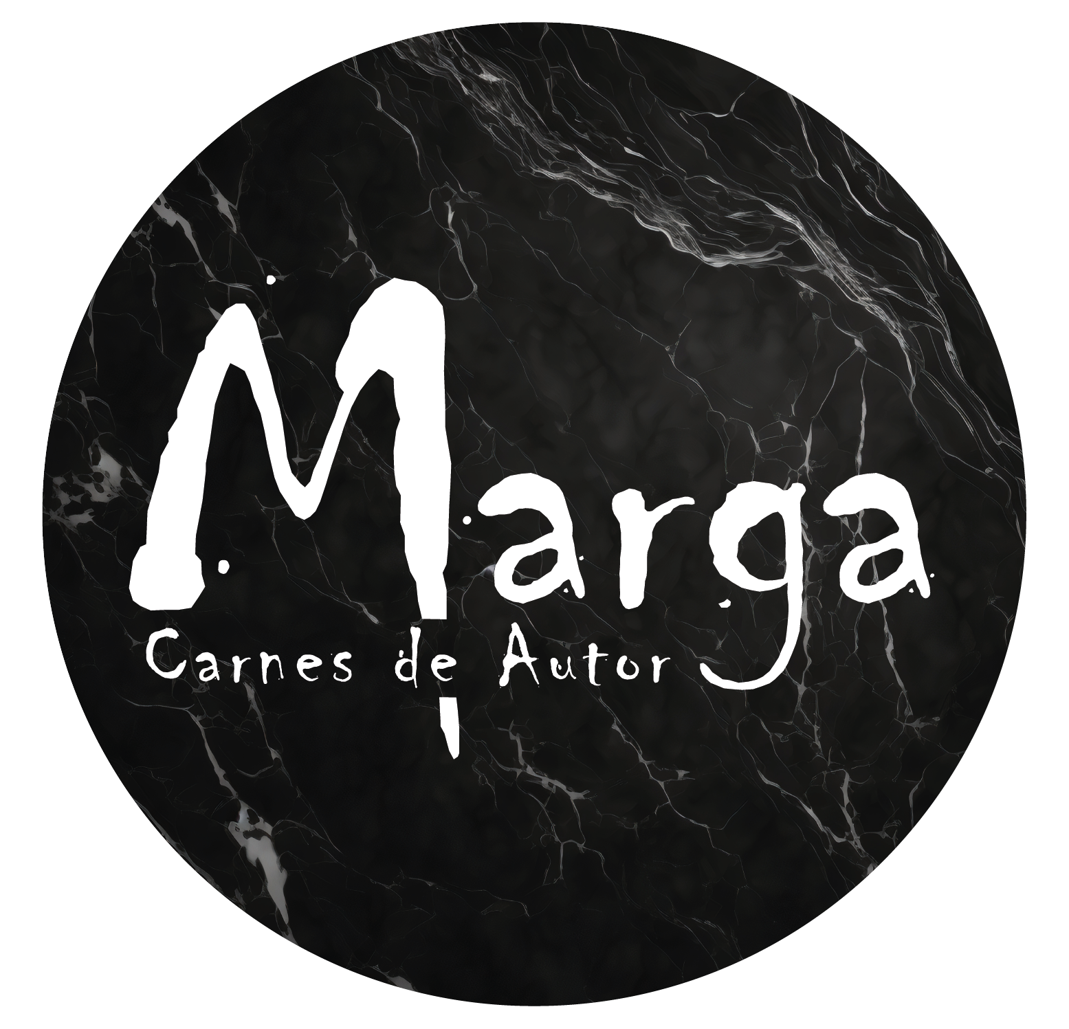 Logos_Marga_carnesdeautor_marmol_logo_circulo_negro
